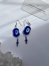 Load image into Gallery viewer, Nazar X Lapis Dangle Earrings