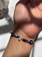 Load image into Gallery viewer, Nazar X Herkimer Diamond Protective Amulet Charm Bracelet