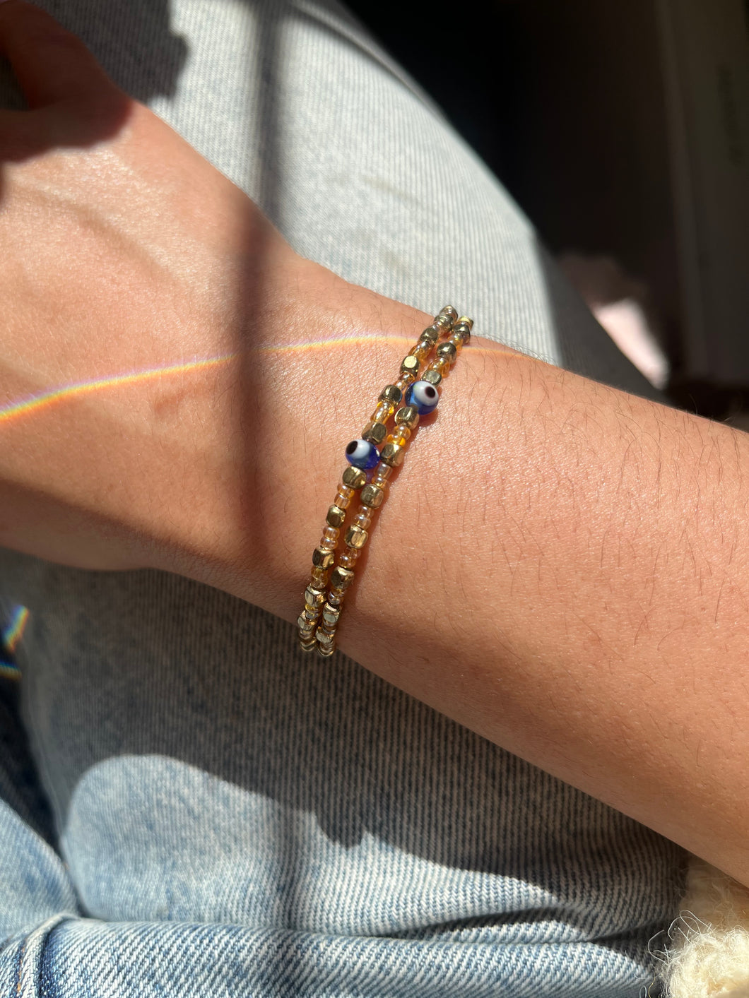 Golden Nazar Bracelet Duo | Friendship bracelets