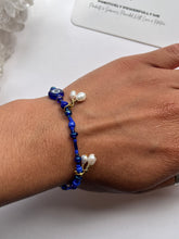 Load image into Gallery viewer, Nazar X Pearl Charm Bracelet - Protection, Emotional Balance, Calm, Focus
