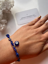 Load image into Gallery viewer, Nazar X Lapis, Protection &amp; Higher Guidance Charm Bracelet
