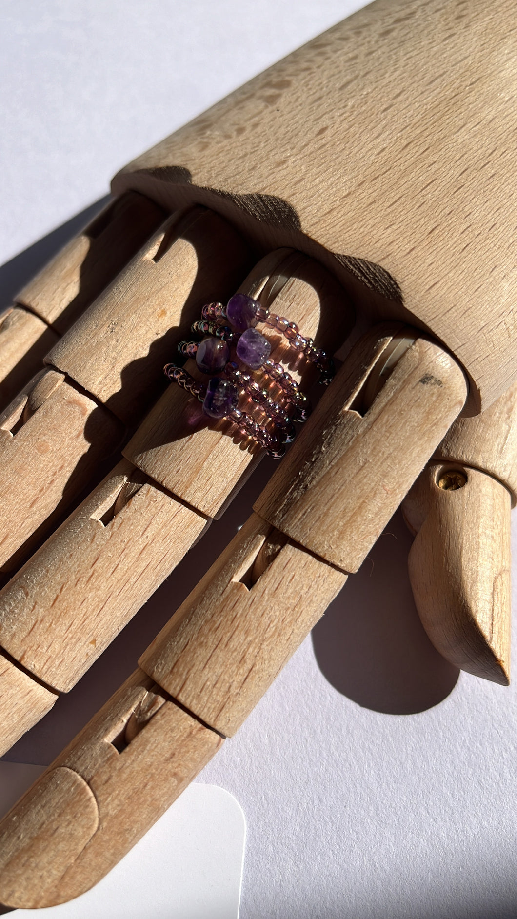 Amethyst Micro Ring Stack