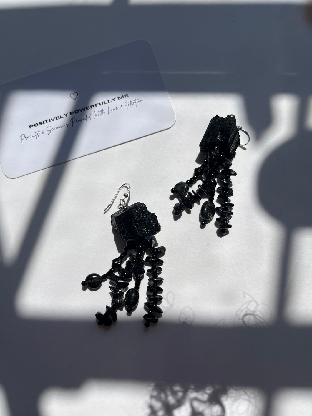 Black Tourmaline Waterfall Earrings