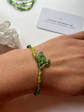 Load image into Gallery viewer, Green nazar charm bracelet
