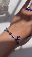 Load and play video in Gallery viewer, Nazar X Herkimer Diamond Protective Amulet Charm Bracelet
