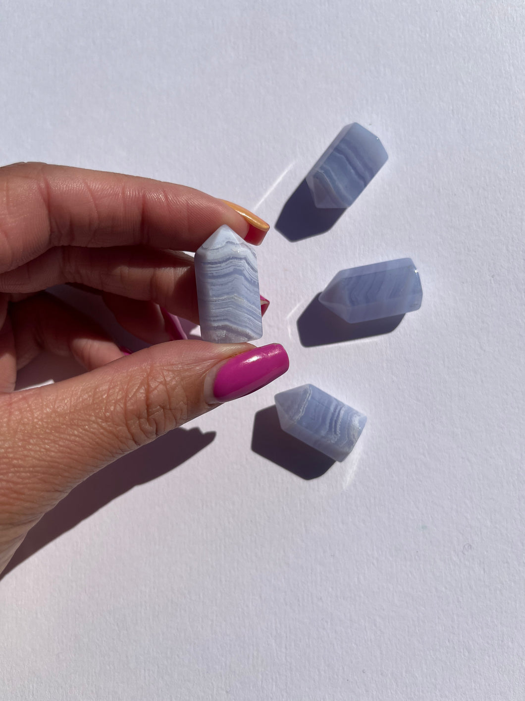 Blue Lace Agate mini towers